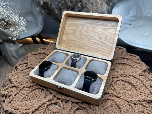 Personalized Ash Watch Box with Custom Slots